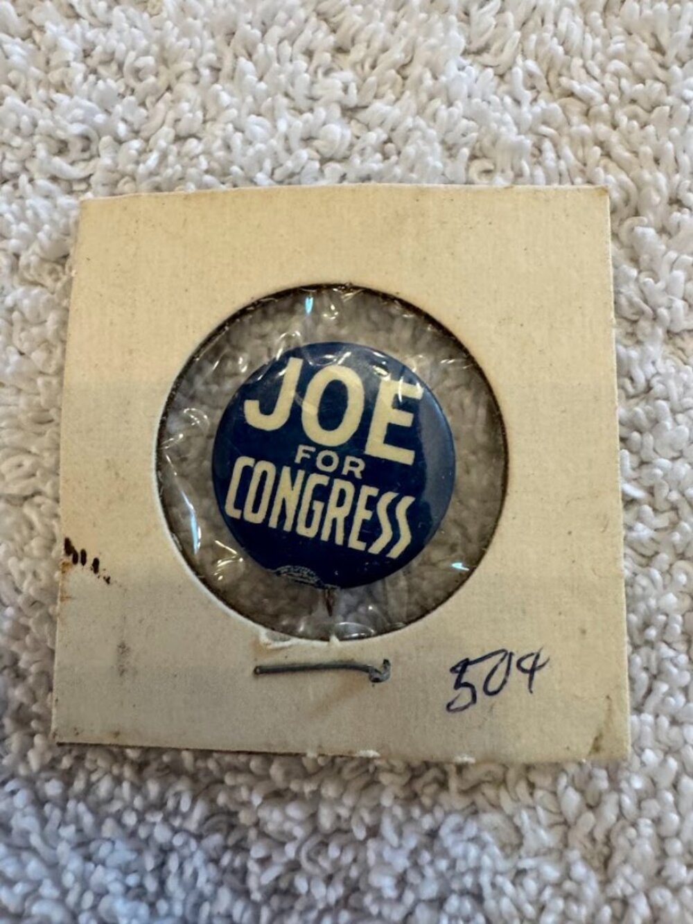 Vintage Joe for Congress Political Pinback